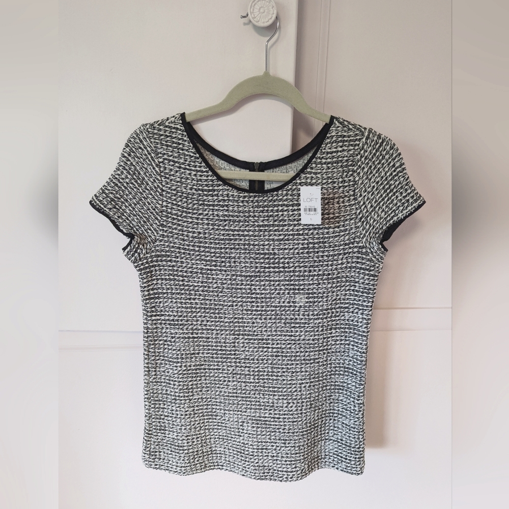 NWT LOFT Houndstooth Inspired Blouse Size S